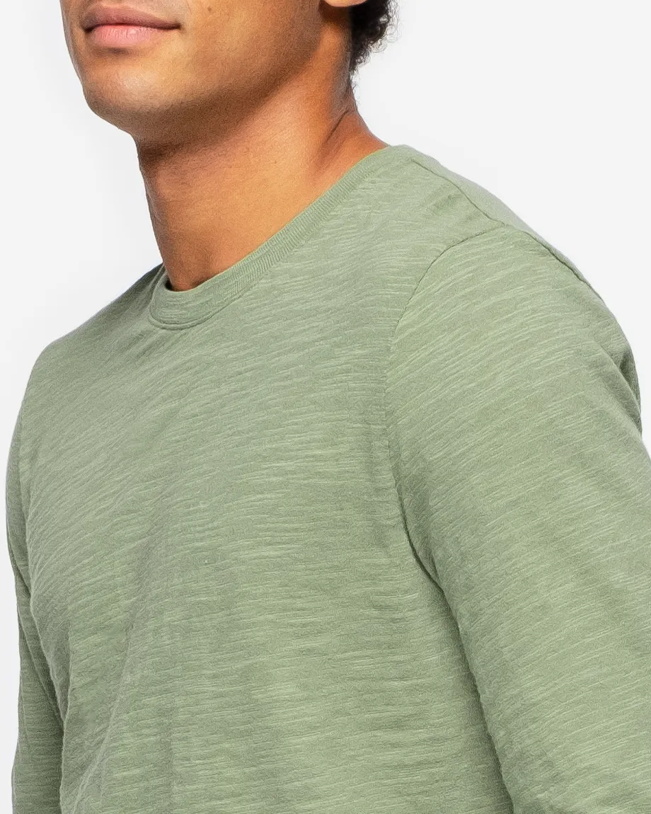 Long Sleeve Slub Crew Neck - Sea Spray Green
