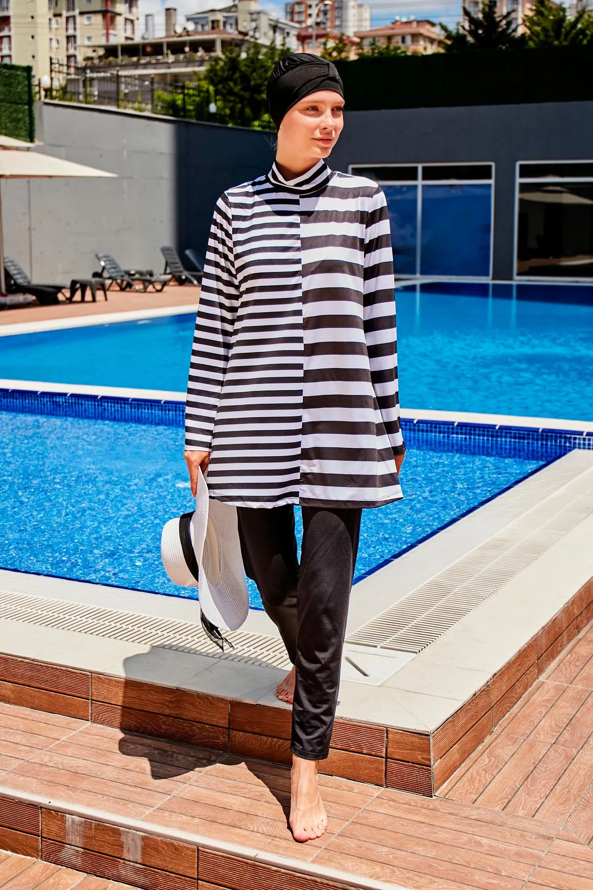 Lycra Black Burkini Modest Swimwear 1951