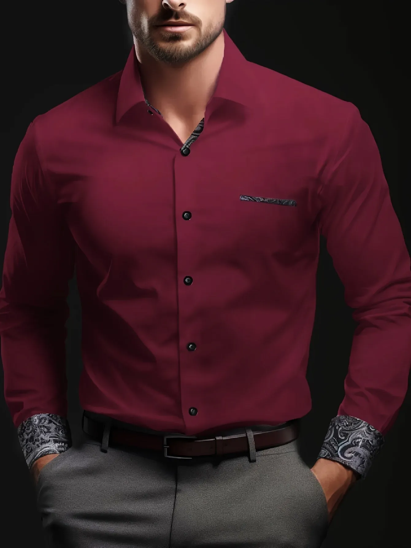 MAXEN | Formal Shirt with Paisley Pattern