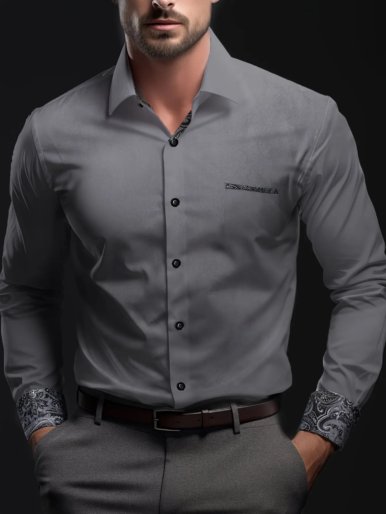 MAXEN | Formal Shirt with Paisley Pattern
