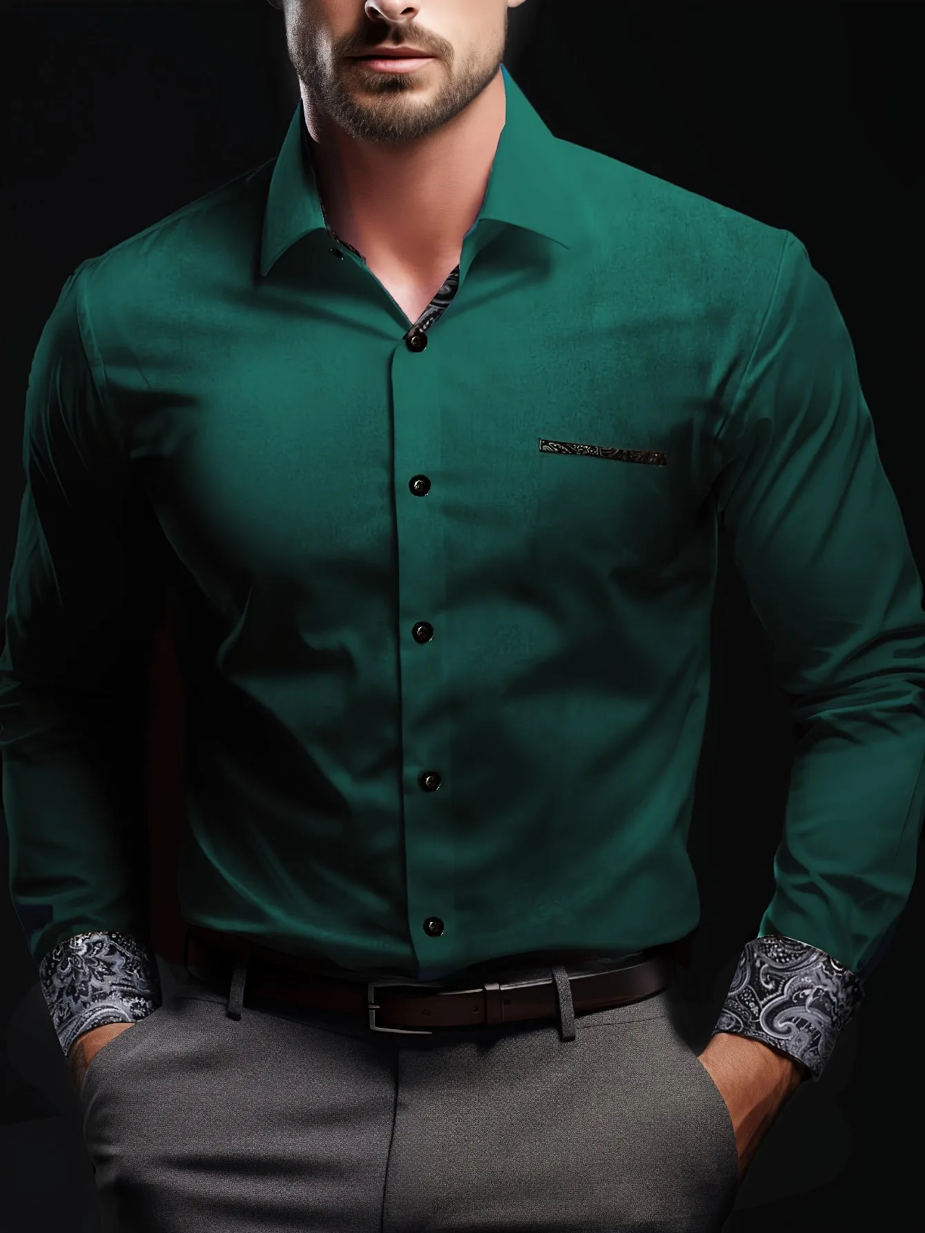 MAXEN | Formal Shirt with Paisley Pattern