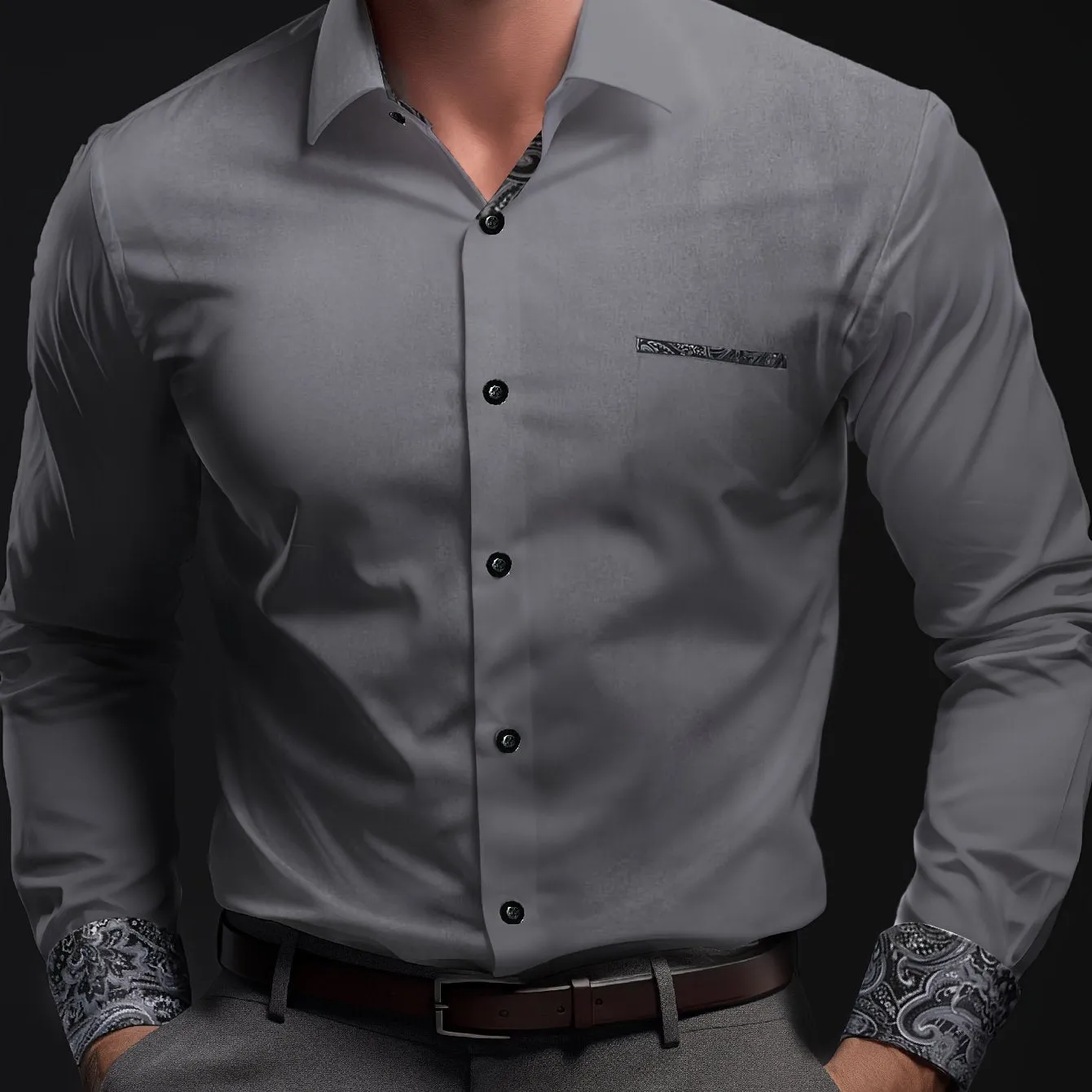 MAXEN | Formal Shirt with Paisley Pattern