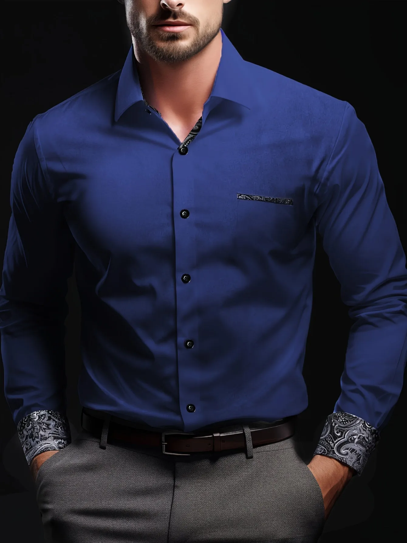 MAXEN | Formal Shirt with Paisley Pattern