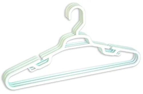 Merrick Giant Hanger - 12 Pieces - White Plastic Hangers (White) (19" wide)