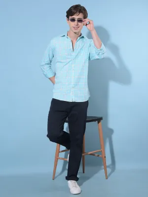 Navy Blue Straight Cotton Trousers
