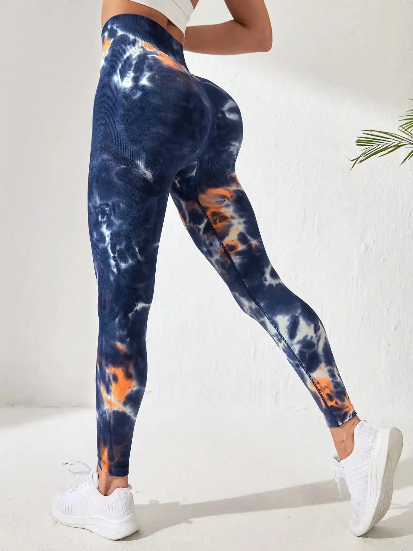 New 3D Print Tie Dye Sports Pants Women Seamless Leggings