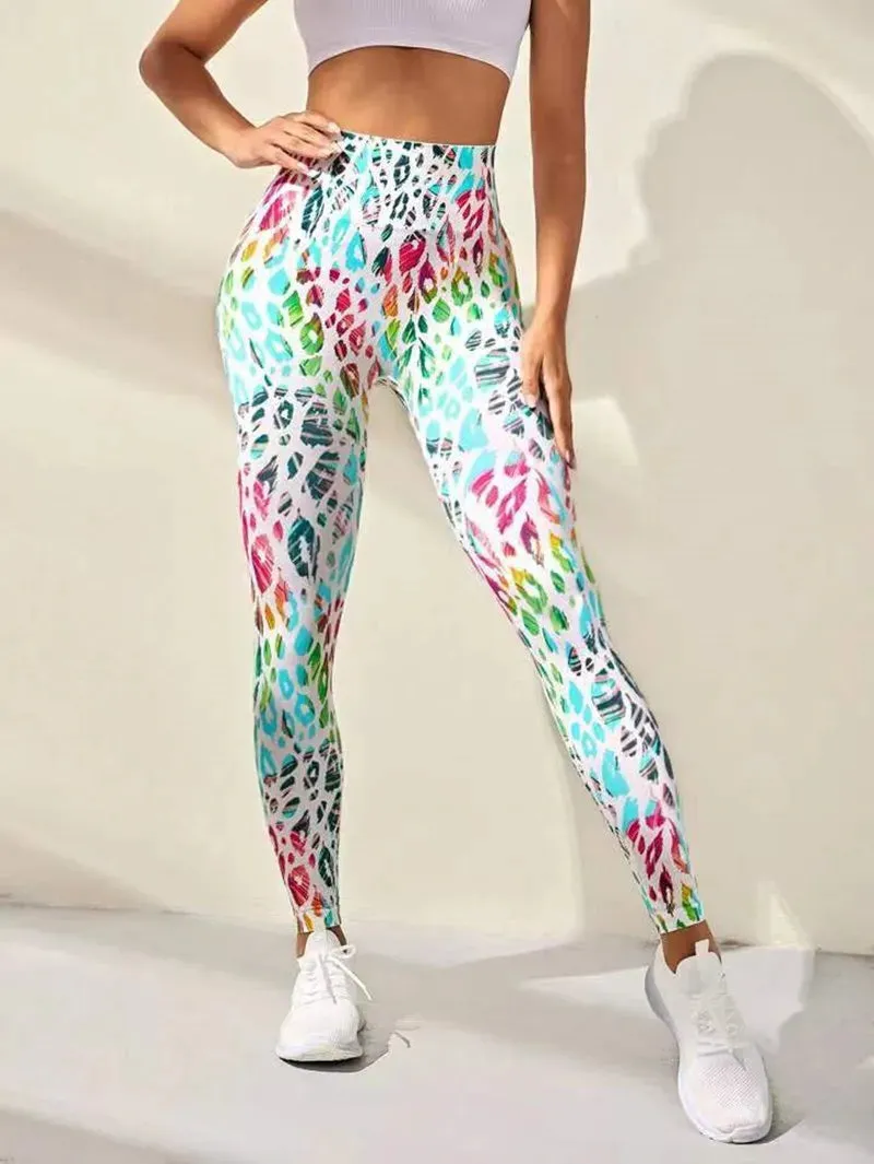 New 3D Print Tie Dye Sports Pants Women Seamless Leggings