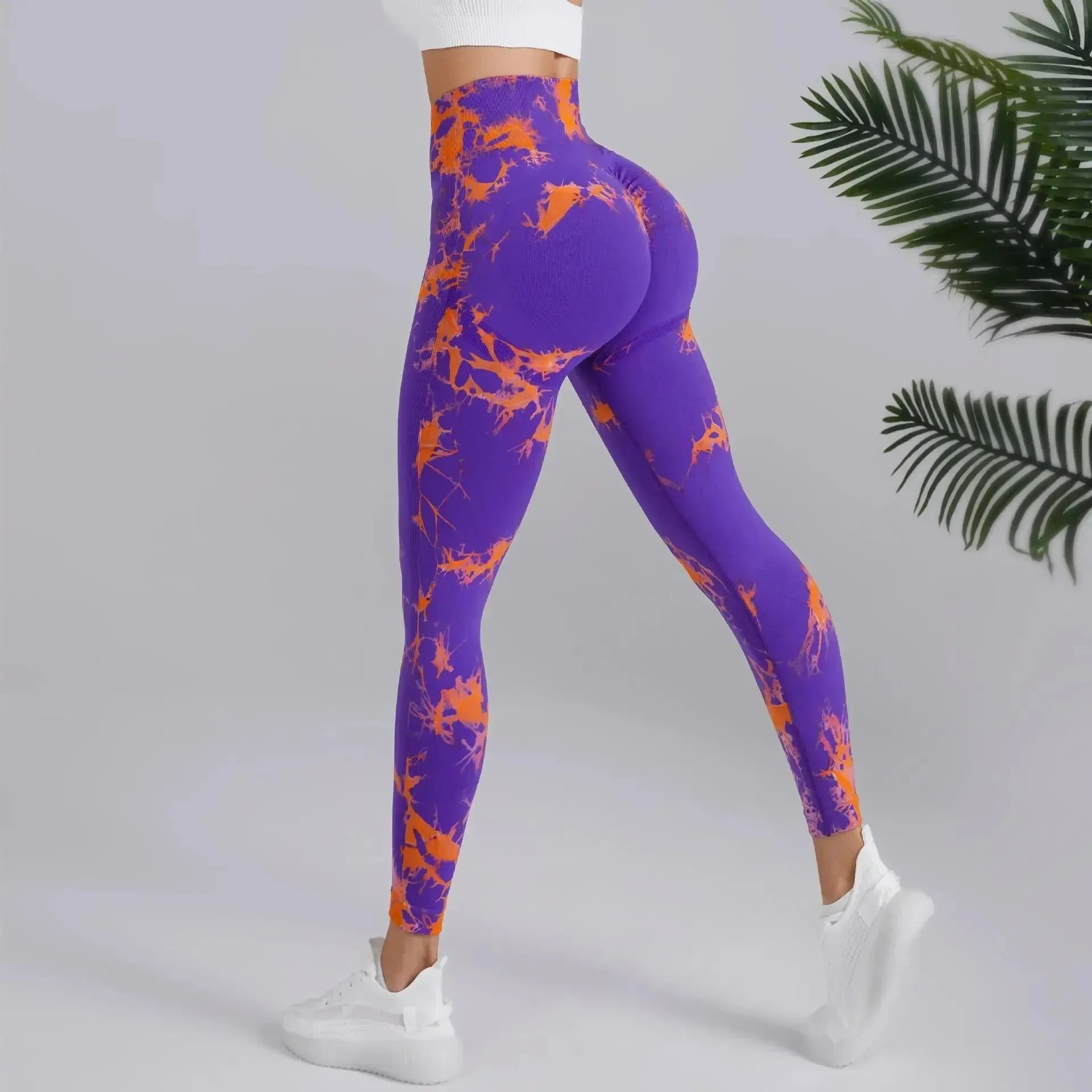 New 3D Print Tie Dye Sports Pants Women Seamless Leggings