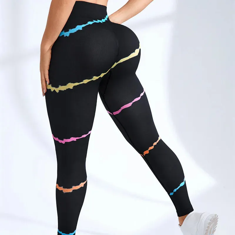 New 3D Print Tie Dye Sports Pants Women Seamless Leggings