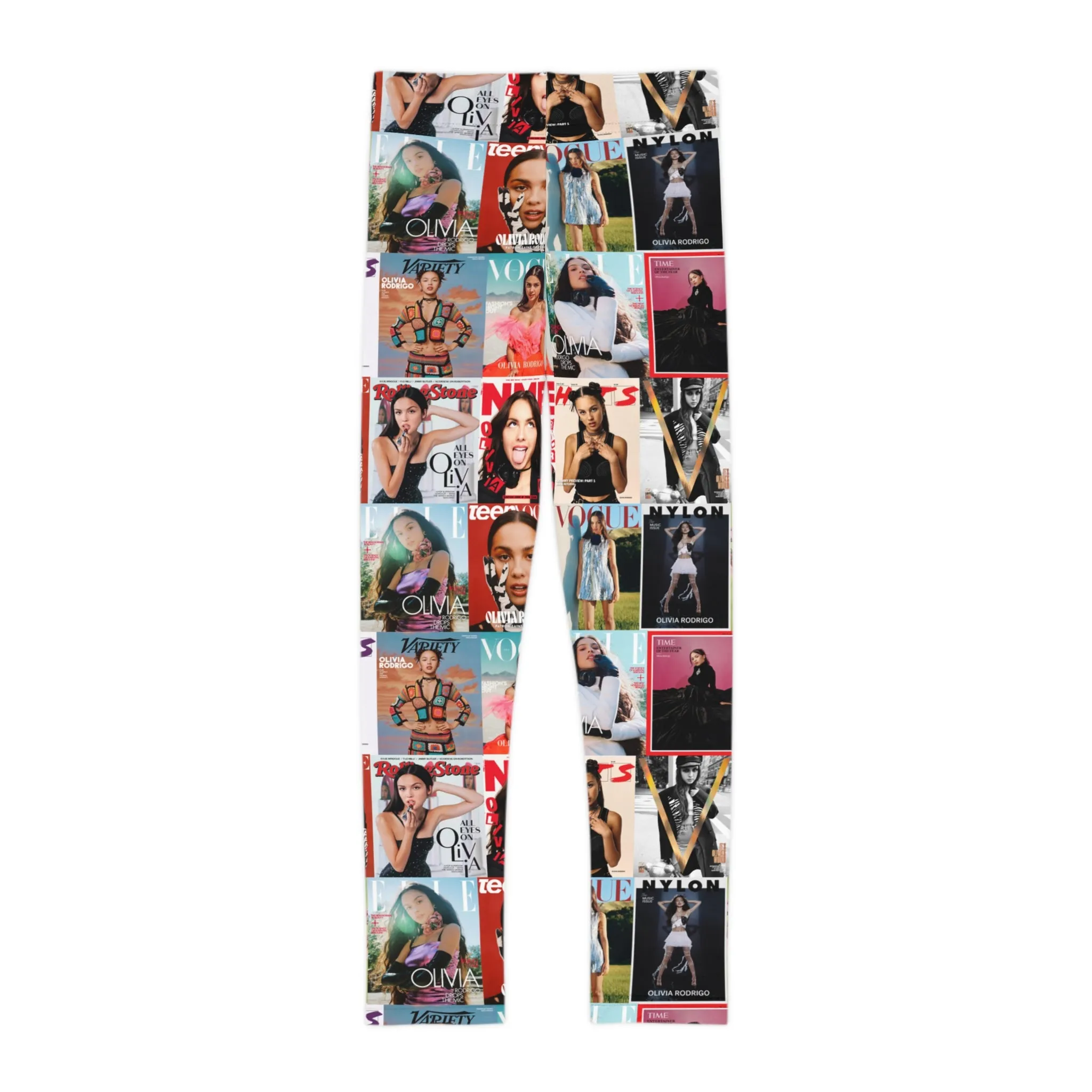 Olivia Rodrigo Magazine Cover Collage Pattern Kids Leggings