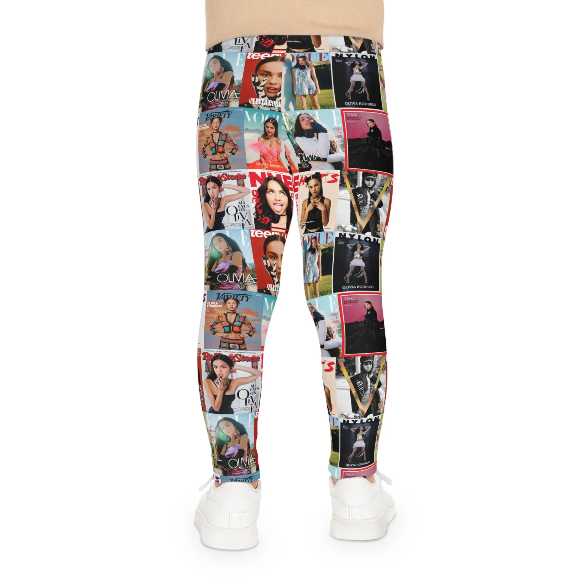 Olivia Rodrigo Magazine Cover Collage Pattern Kids Leggings