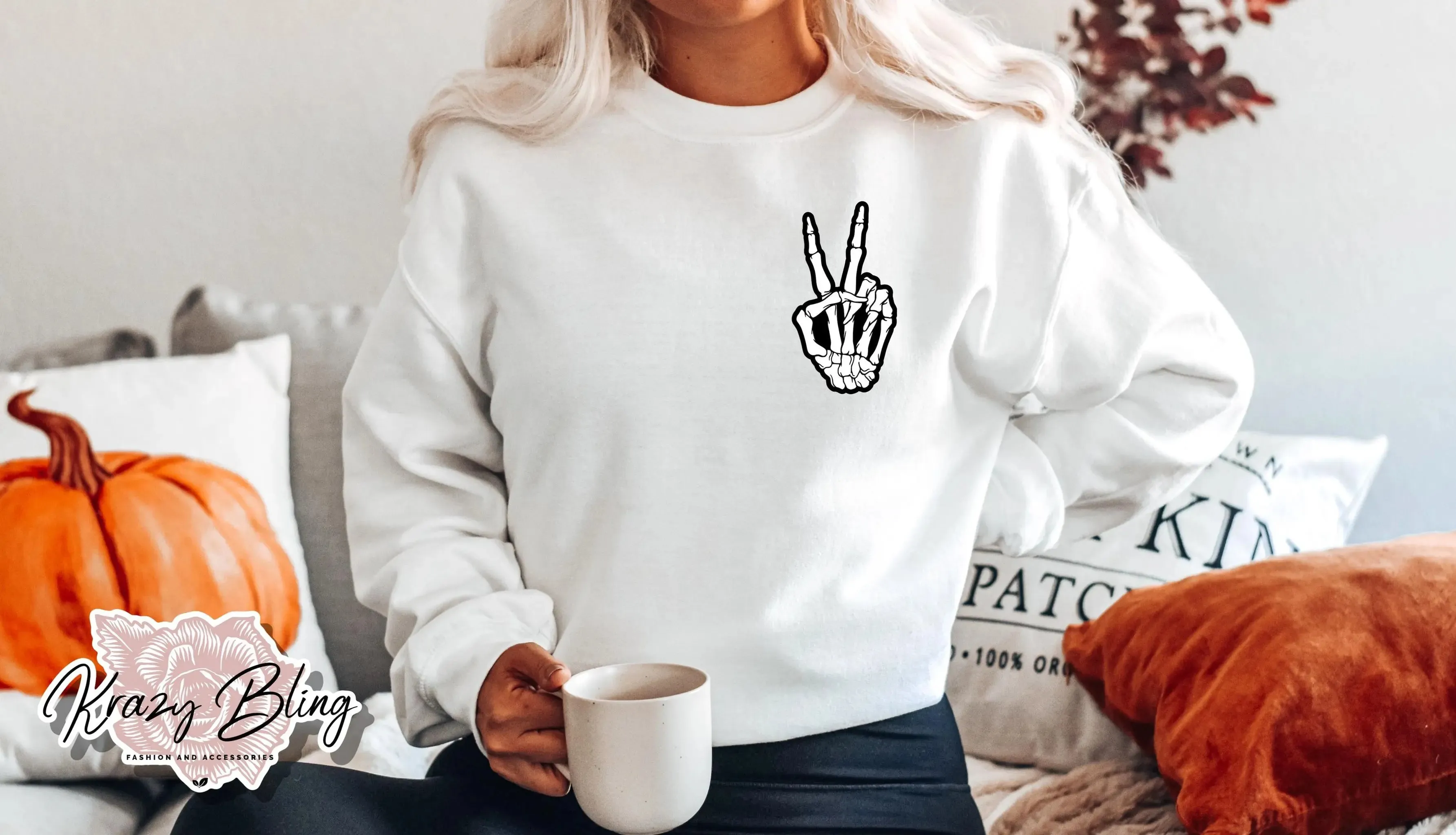 Peace Sign Skeleton Sweater