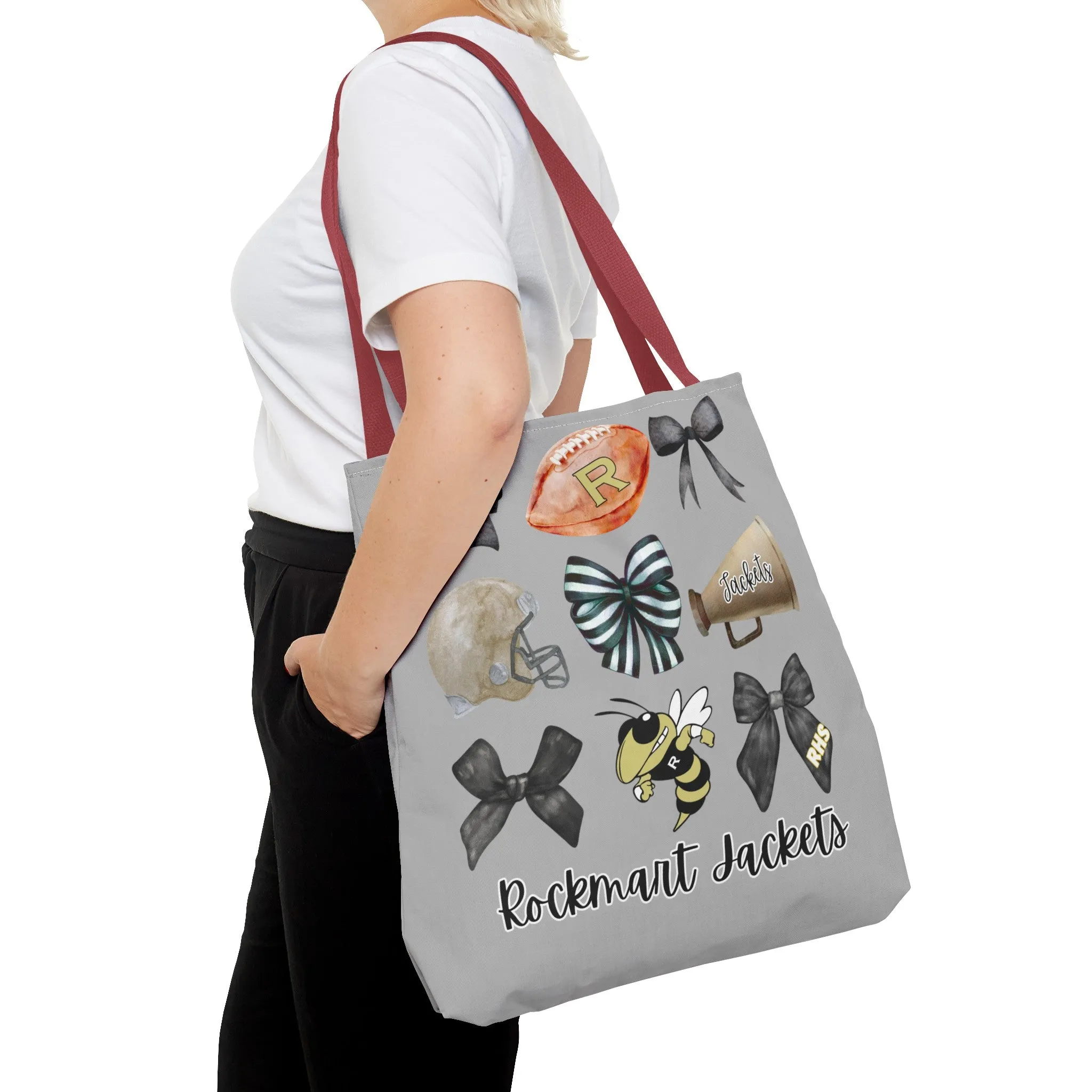 Rockmart Jackets Bows Football & Cheer Tote Bag (AOP)
