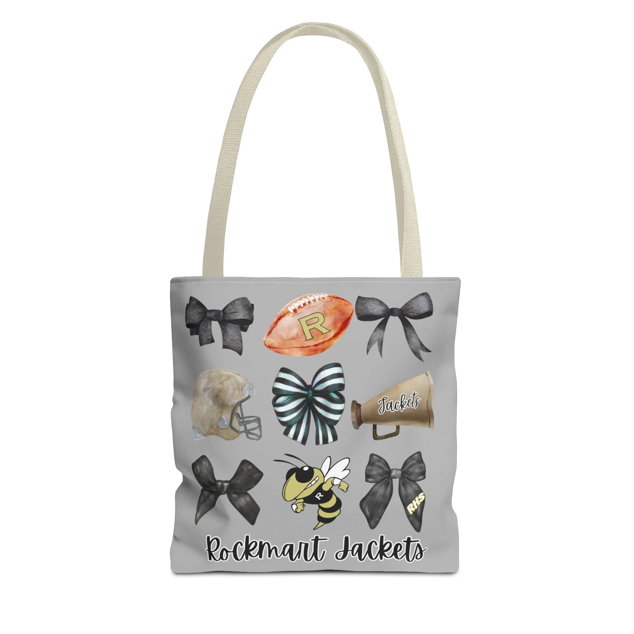 Rockmart Jackets Bows Football & Cheer Tote Bag (AOP)