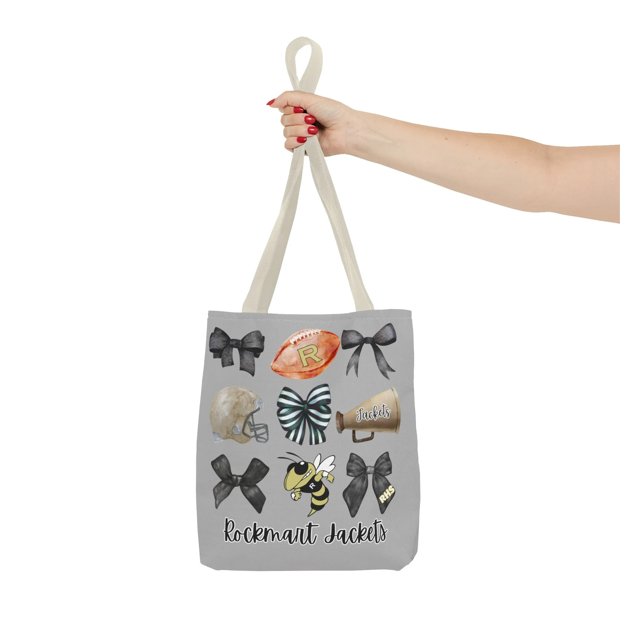 Rockmart Jackets Bows Football & Cheer Tote Bag (AOP)