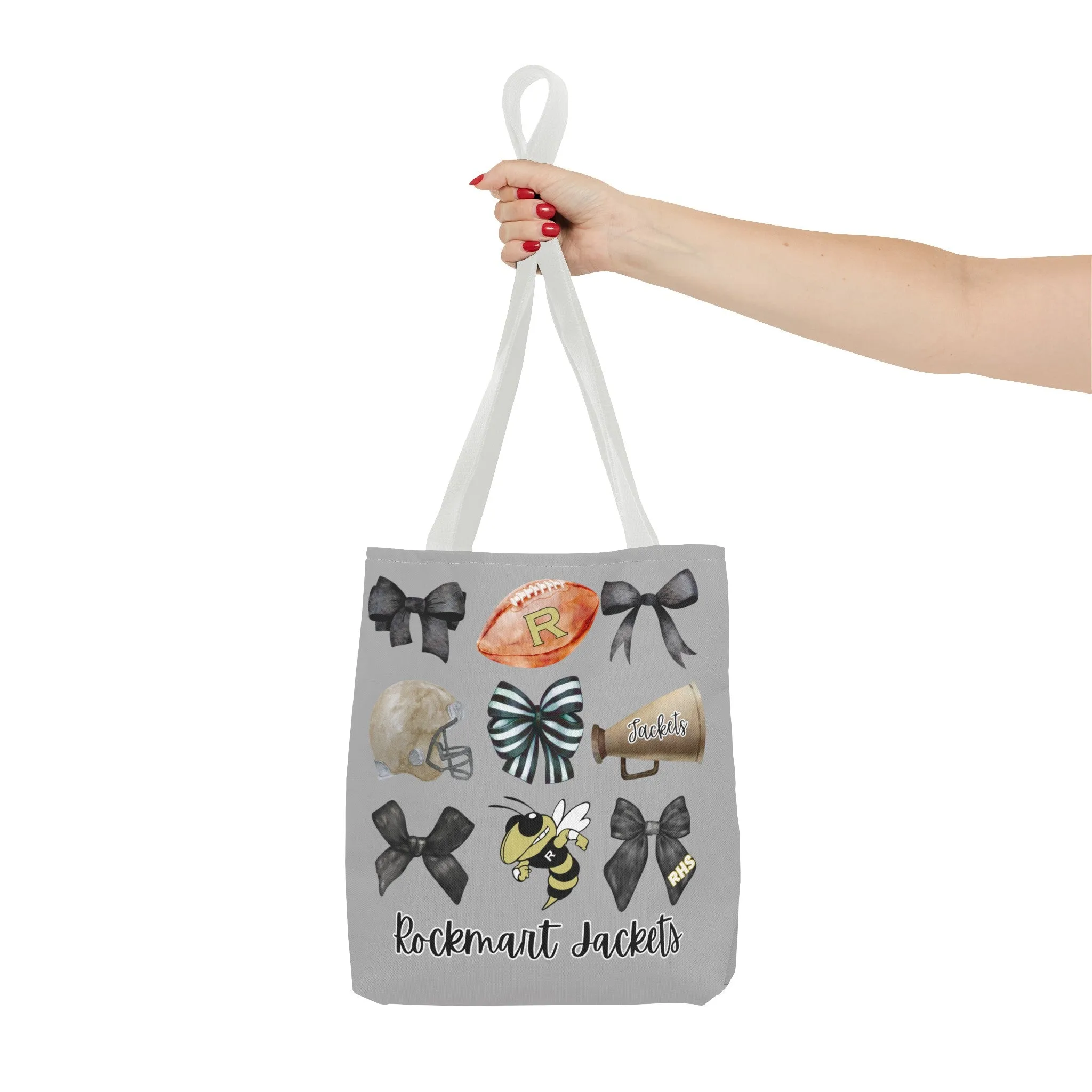 Rockmart Jackets Bows Football & Cheer Tote Bag (AOP)