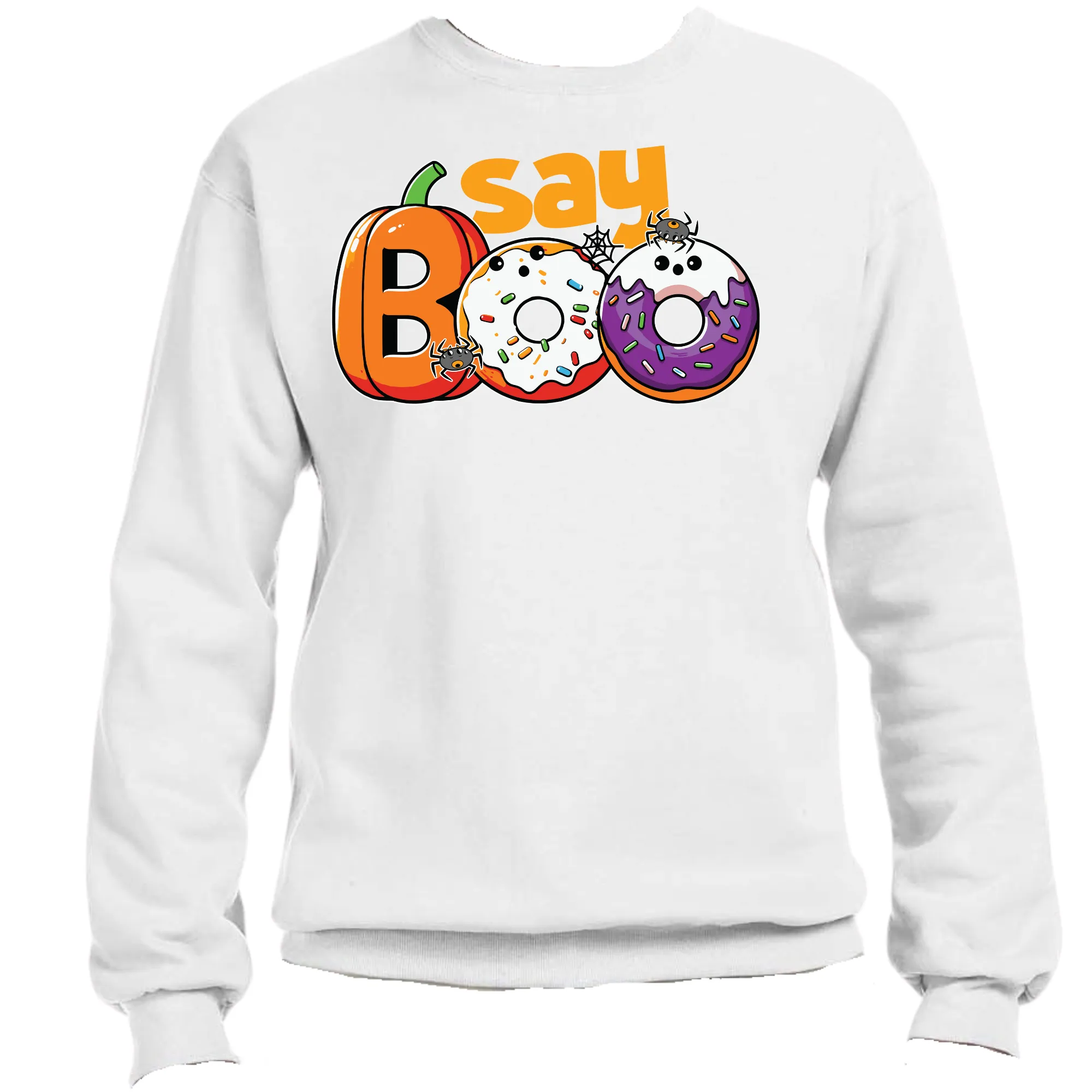 Say Boo Halloween Sweatshirt | Easy Ready-to-Press, Custom Spooky Apparel