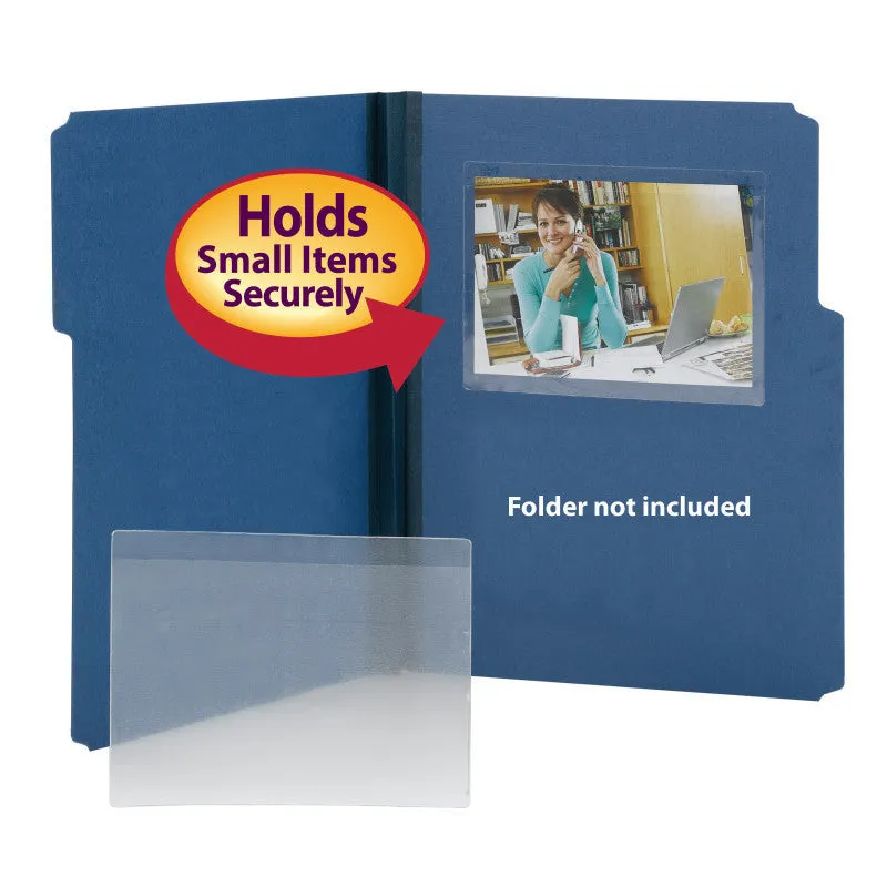 Smead Self-Adhesive Poly Pocket, 6" x 4", Clear, 100 per Box (68164)