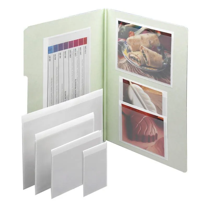 Smead Self-Adhesive Poly Pocket, Business Card Size (4-1/16" W x 3" H), Clear, 68123