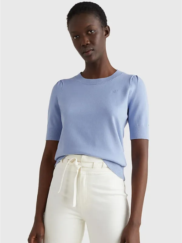 Soft C-Nk Puff Shoulder Sweater