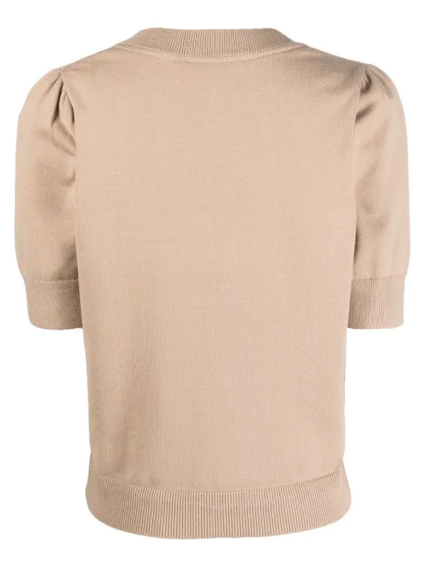 Soft C-Nk Puff Shoulder Sweater