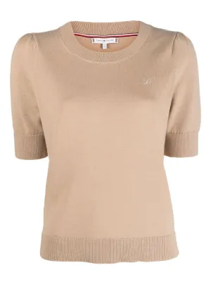 Soft C-Nk Puff Shoulder Sweater