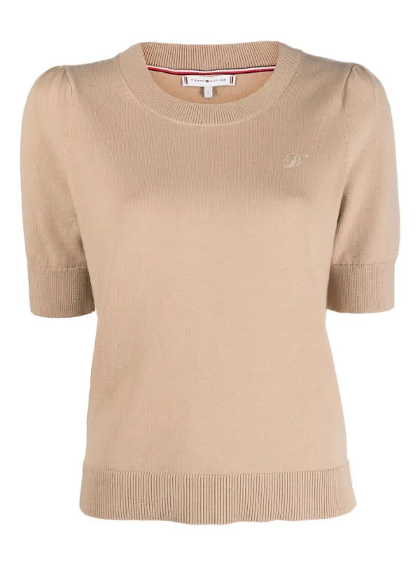 Soft C-Nk Puff Shoulder Sweater