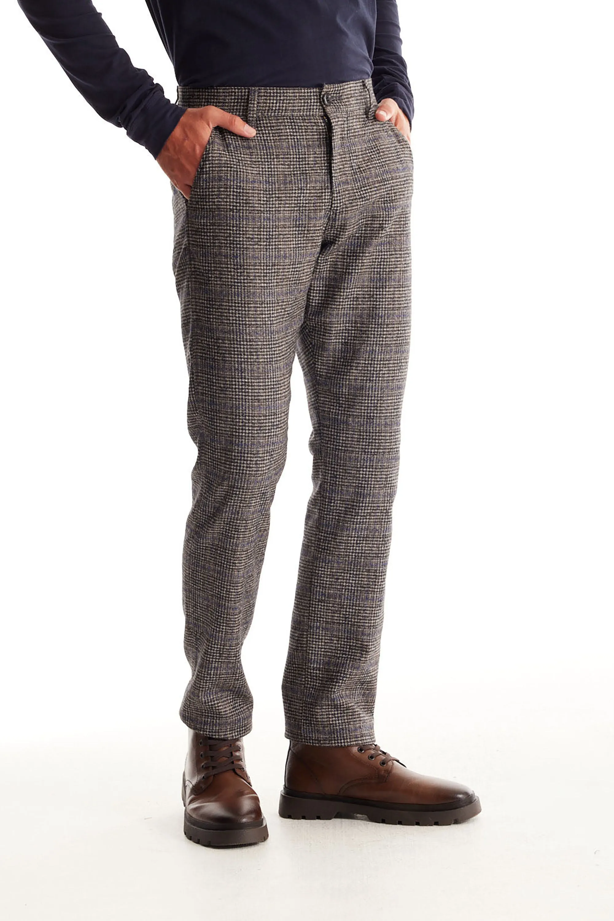 Soft Cloth Dress Pants in Boucle Mouline - Flat Grey