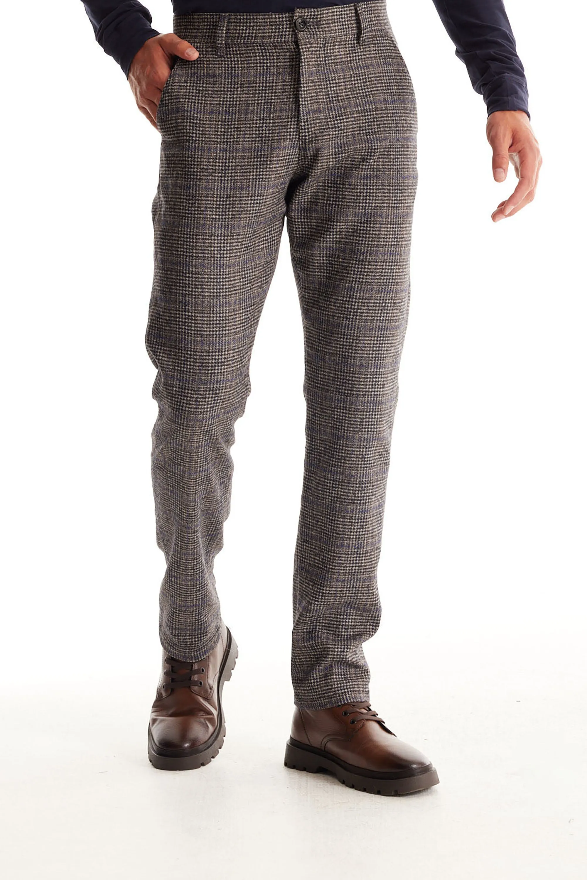 Soft Cloth Dress Pants in Boucle Mouline - Flat Grey