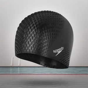 Speedo Unisex Adult Bubble Active   Swim Cap (Black)