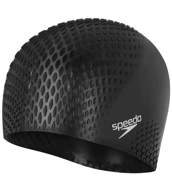 Speedo Unisex Adult Bubble Active   Swim Cap (Black)