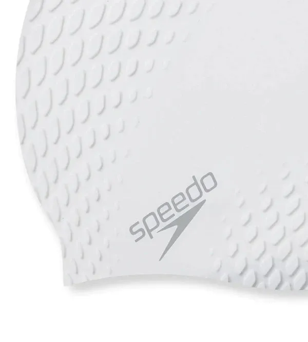 Speedo Unisex Adult Bubble Active   Swim Cap (White)