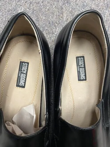 Stacy Adams Jonah Mens Black Leather Loafers Shoe Sz 14 Moc Toe Dress