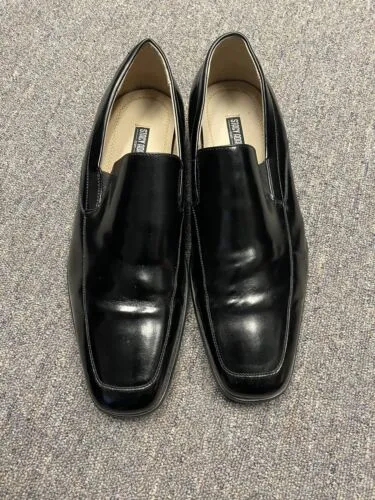 Stacy Adams Jonah Mens Black Leather Loafers Shoe Sz 14 Moc Toe Dress