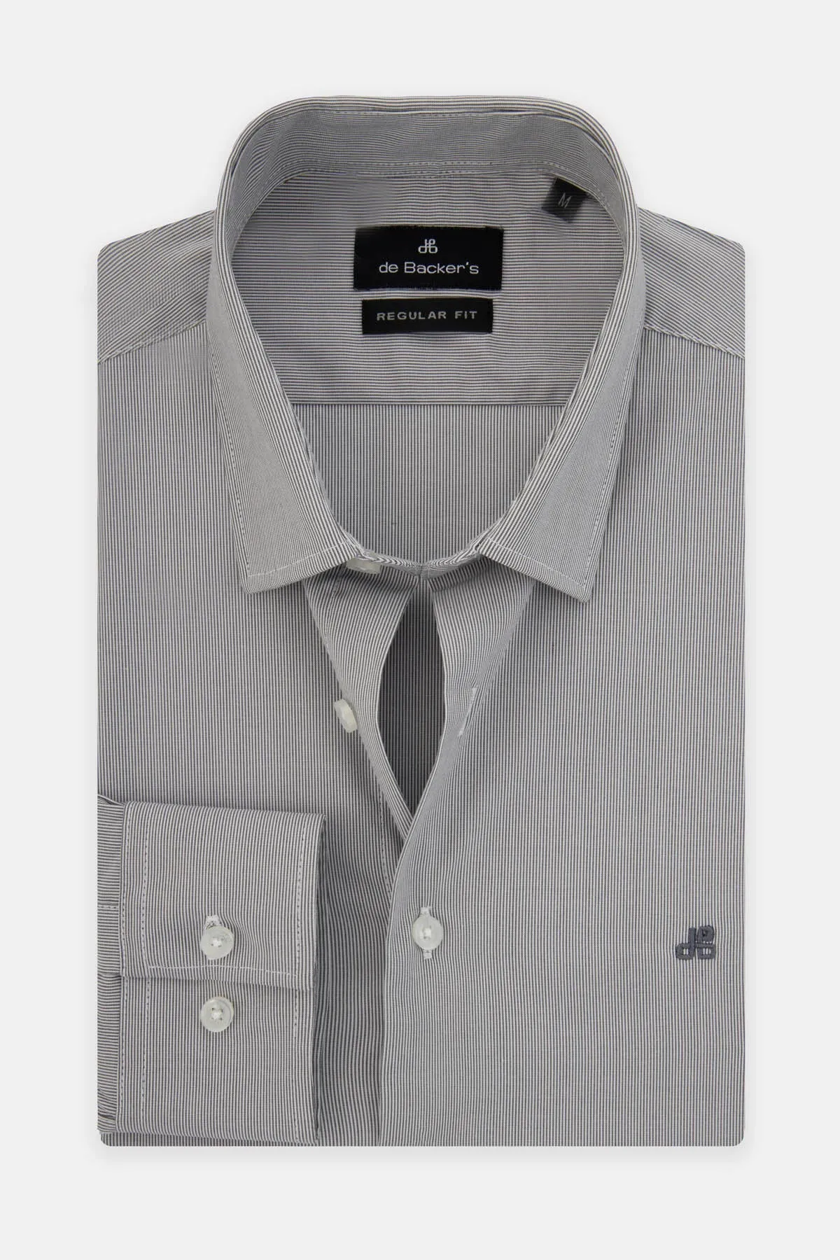 Striped Light Grey & White Bamboo Classic Shirt