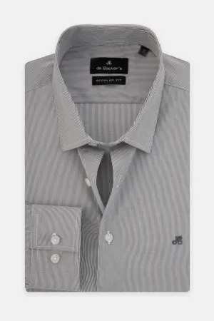 Striped Light Grey & White Bamboo Classic Shirt