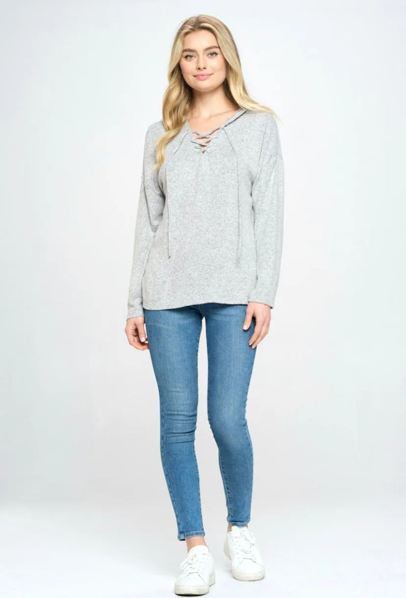 SUPER SOFT LACE UP HOODIE