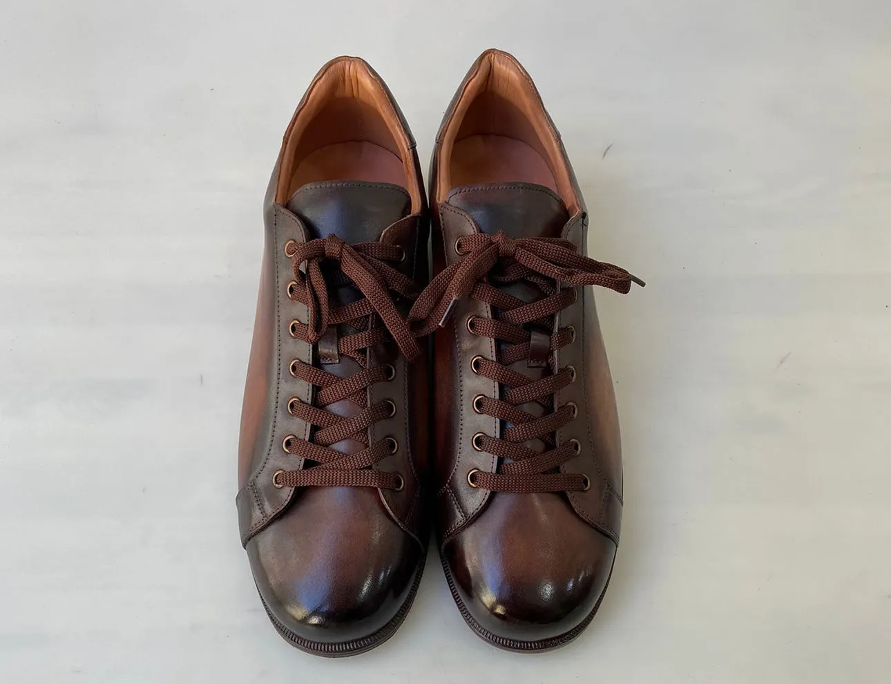 Tucci Di Lusso Mens Burnished Brown Handmade Italian leather Luxury Moccasin Shoes