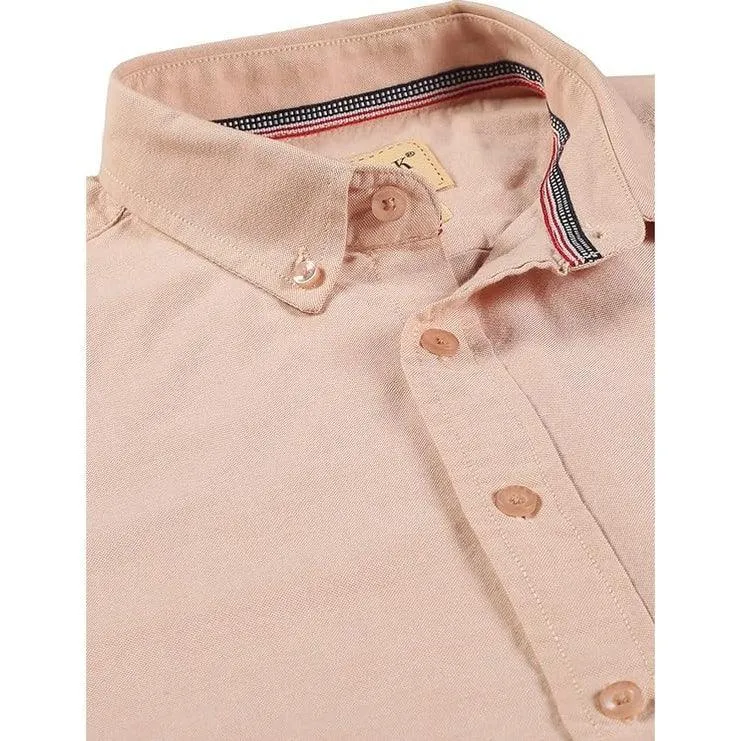 U.S. ELK Boys' and Men's Long Sleeve Button Down Dress Shirts- Beige