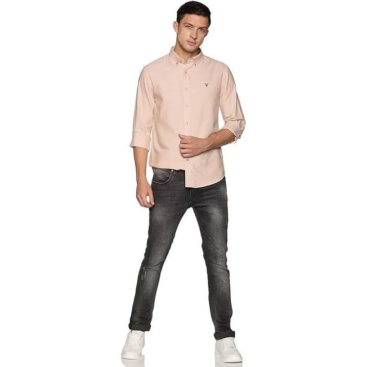 U.S. ELK Boys' and Men's Long Sleeve Button Down Dress Shirts- Beige