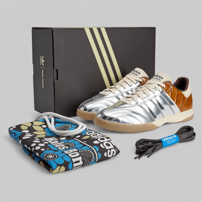 Wales Bonner MN Samba - Silver Metallic/Easy Yellow