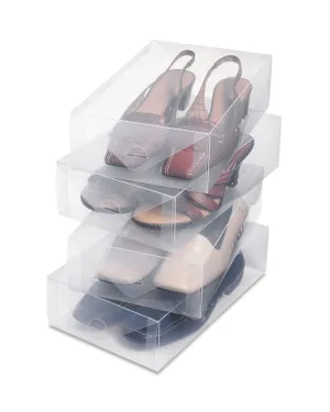 Whitmor Clear Women Shoe Boxes Small Set of 4 Pieces