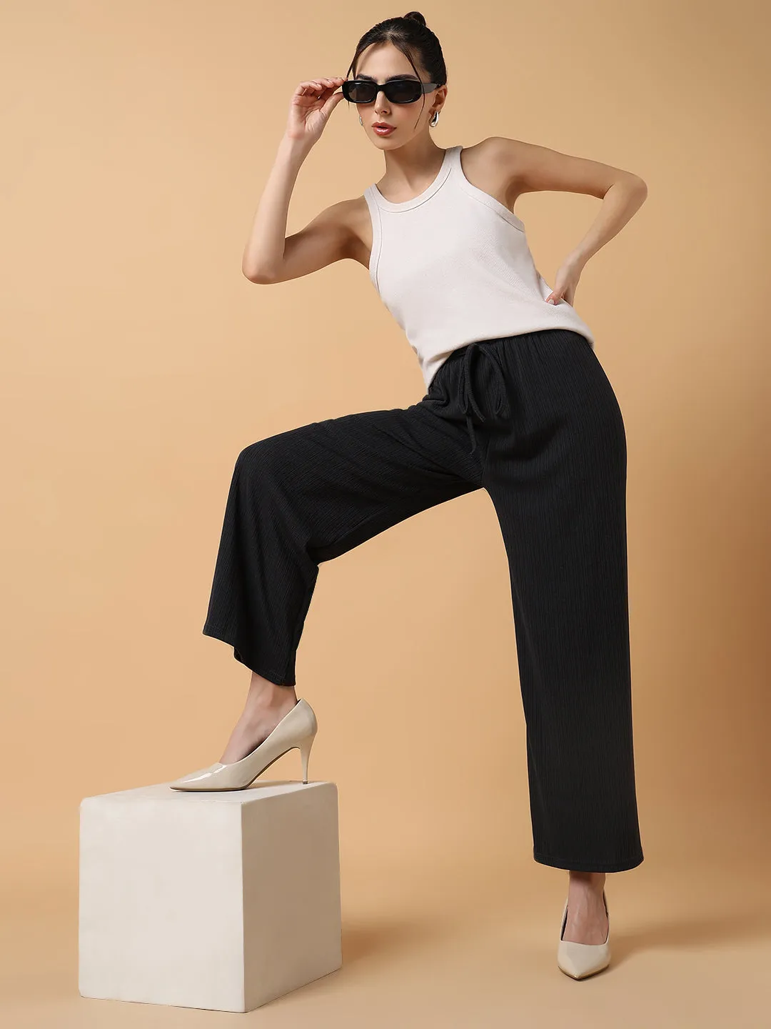 Women Solid Grey Trouser