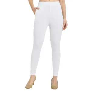 Women White Ankle Length Legging