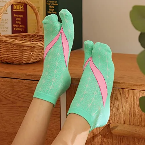 Women's Flip Flop Athletic Cotton Colorful Ankle Sock - 4 Pairs