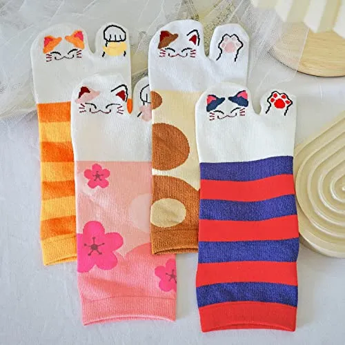 Women's Flip Flop Athletic Cotton Colorful Ankle Sock - 4 Pairs