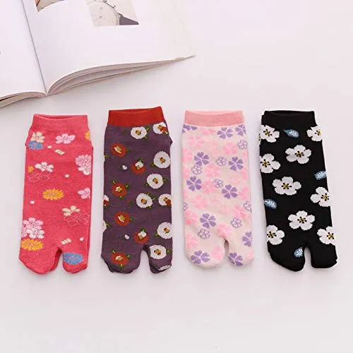 Women's Flip Flop Athletic Cotton Colorful Ankle Sock - 4 Pairs
