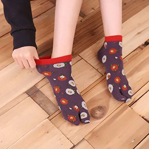 Women's Flip Flop Athletic Cotton Colorful Ankle Sock - 4 Pairs