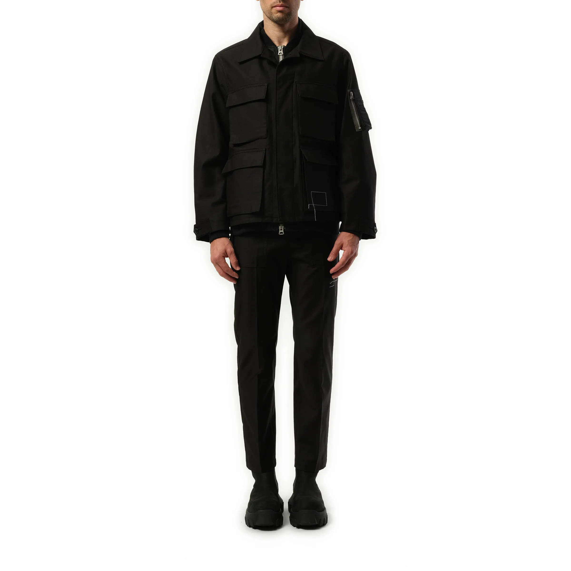 WTAPS Cotton Back Satin Jacket in Black