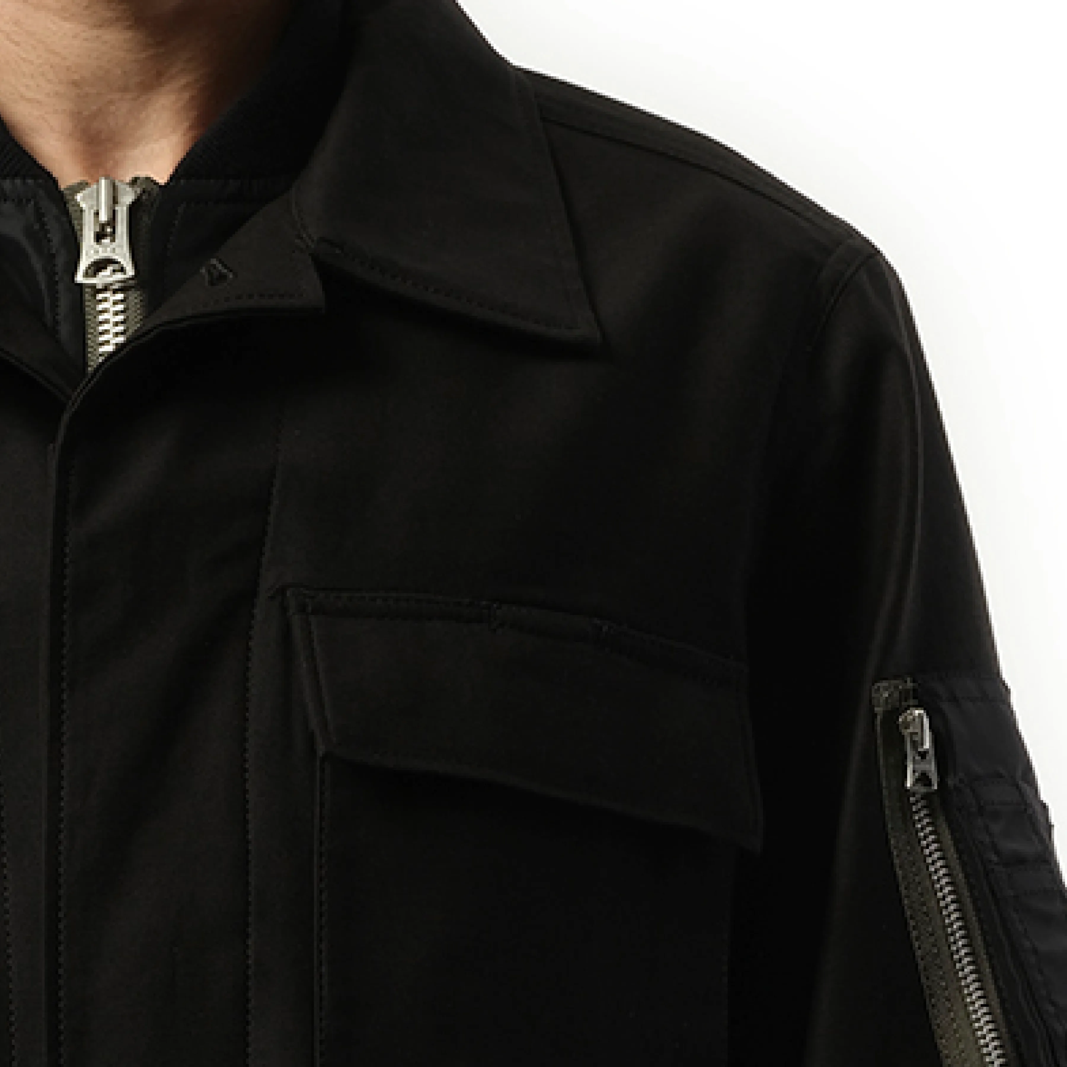 WTAPS Cotton Back Satin Jacket in Black